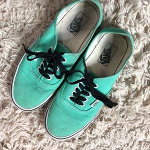 Mint Green & Black Vans Women’s Size 9.5